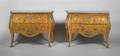 A Pair of Louis XV Style Gilt Metal Mounted Commodes