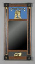 An Empire Style Mahogany Ebonized and Gilt Metal Mounted Mirror