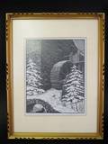 Leo Meissner Snowed In Wood Engraving