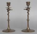 A Pair of French Bronze Candlesticks Barbedienne