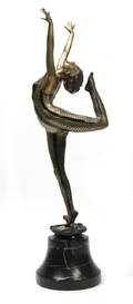 An Art Deco Cold Painted Bronze Figure Otto Poertzel