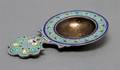 A Russian Enameled Silver Tea Strainer
