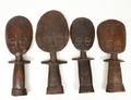 GROUP OF FOUR CARVED WOOD AKUABA STATUES