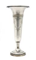 An American Sterling Silver Trumpet Vase