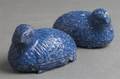 A Pair of Chinese Lapis Lazuli Carvings of Quails