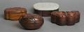A Group of Four Carved Hardwood Boxes