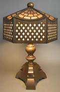 An Arts and Crafts Copper Table Lamp Attributed to Stickley Brothers