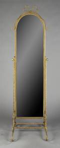 An Italian Gilt Metal Cheval Mirror