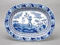 An English Blue and White Transfer Decorated Platter