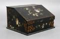 A Victorian Papier Mache and MotherofPearl Inset Writing Box