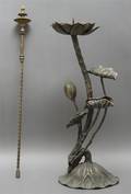 A Cast Metal Floriform Pricket Stick
