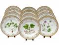 SET OF TWELVE ROYAL COPENHAGEN FLORA DANICA PORCELAIN