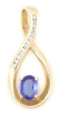 A 14 Karat Yellow Gold Diamond and Tanzanite Pendant