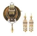 An 18 Karat Yellow Gold Brooch and Earring Set