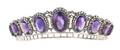 A Gold Backed Silver Amethyst and Diamond Tiara