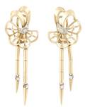 A Pair of 18 Karat Yellow Gold and Diamond Earrings