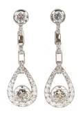 A Pair of Platinum and Diamond Earrings
