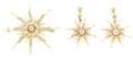 A 14 Karat Yellow Gold Seed Pearl and Diamond Brooch and Earrings