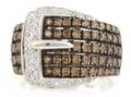 A 14 Karat White Gold Brown Diamond and White Diamond Ring LeVian