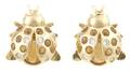 A Pair of 18 Karat Yellow Gold Diamond and Citrine Ladybug Earrings