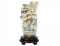 NEPHRITE JADE FLOWERFILLED VASE
