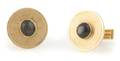 A Pair of 14 Karat Yellow Gold and Black Sapphire Cufflinks