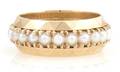A 14 Karat Yellow Gold and Pearl Ring