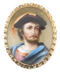 A Rolled Gold Miniature Painted Portrait Brooch