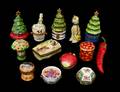 COLLECTION OF THIRTEEN LIMOGES PORCELAIN BOXES
