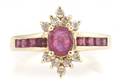 A 14 Karat Yellow Gold Ruby and Diamond Ring