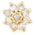 A Single 14 Karat Yellow Gold and Diamond Earring