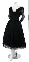 A Jacques Fath Black Lace Gown