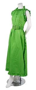 An Oscar De La Renta Green Silk Dress
