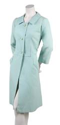 A Mainbocher Aqua Textured Cotton Coat