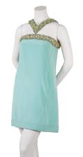 A Pierre Cardin Aqua Silk Couture Dress