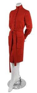 A Norman Norell Red Wool Jersey Dress