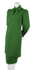 A Bill Blass Green Wool Jersey Ensemble
