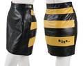 A Moschino Cheap and Chic Leather Bee Miniskirt