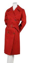 An Alaia Red Cotton Trench Coat
