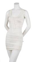 An Alaia Cream Crochet Knit Minidress