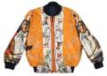 An Hermes Orange Silk Scarf Bomber Jacket
