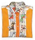 An Hermes Orange Silk Scarf Blouse
