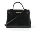 An Hermes Black Leather Kelly