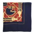 An Hermes Navy Silk Scarf