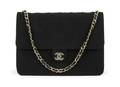 A Chanel Black Jersey Knit Handbag