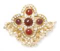 A Chanel Gripoix Raspberry and Pink Byzantine Brooch