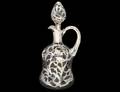 STERLING SILVER OVERLAY GLASS DECANTER