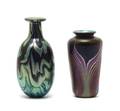 Two Iridescent Glass Vases Mark Peiser