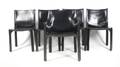 A Group of Five Leather Upholstered Chairs Cassina