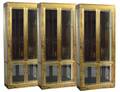 GROUP OF THREE MASTERCRAF FOUR DOOR CURIO CABINETS